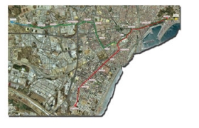 Forl�bet af de to f�rste metro-linier, som st�r klar til indvielse i 2009.