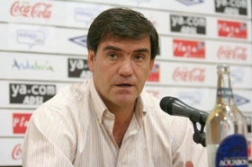 Málaga’s træner Marcos Alonso. Málaga’s træner Marcos Alonso.