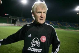Landstræner Morten Olsen er tilfreds. Fotograf Per Kjærbye Landstræner Morten Olsen er tilfreds. Fotograf Per Kjærbye
